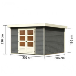 Abri de jardin Askola 6 9,24m² en bois gris terre 19mm - WoodFeeling