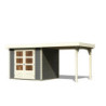 Abri de jardin Askola 3 en bois gris 19mm avec appentis - WoodFeeling