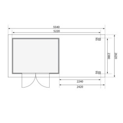 Abri de jardin Askola 5 en bois gris 19mm avec appentis - WoodFeeling