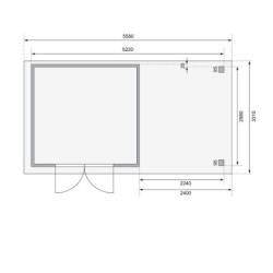 Abri de jardin Askola 6 en bois gris 19mm avec appentis - WoodFeeling