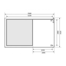 Abri Askola 6 en bois gris 19mm avec appentis et 1 paroi - WoodFeeling