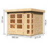 Abri de jardin Kerko 3 5,25m² en bois brut 19mm - WoodFeeling