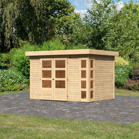 Abri de jardin Kerko 4 6,55m² en bois brut 19mm - WoodFeeling
