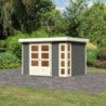 Abri de jardin Kerko 4 6,55m² en bois gris 19mm - WoodFeeling