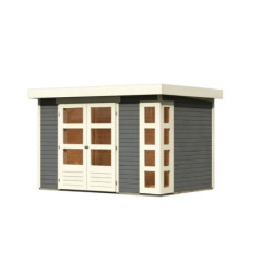 Abri de jardin Kerko 4 6,55m² en bois gris 19mm - WoodFeeling
