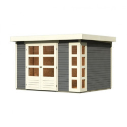 Abri de jardin Kerko 5 7,43m² en bois gris 19mm - WoodFeeling