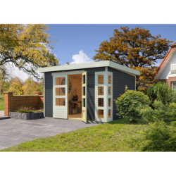 Abri de jardin Kerko 6 9,24m² en bois gris 19mm - WoodFeeling