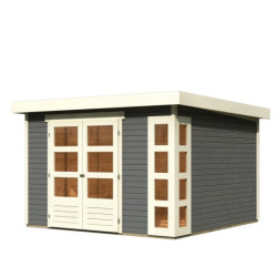 Abri de jardin Kerko 6 9,24m² en bois gris 19mm - WoodFeeling