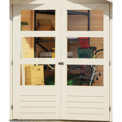 Abri de jardin Kerko 6 9,24m² en bois gris 19mm - WoodFeeling