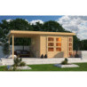 Abri de jardin Kerko 6 en bois brut 19mm avec appentis - WoodFeeling