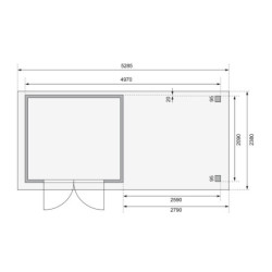 Abri Kerko 3 en bois brut 19mm avec grand appentis - WoodFeeling