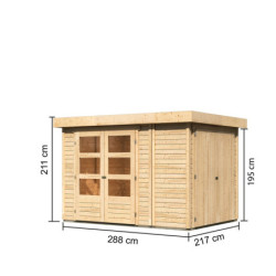 Abri de jardin Retola 2 6,25m² en bois brut 19mm - WoodFeeling
