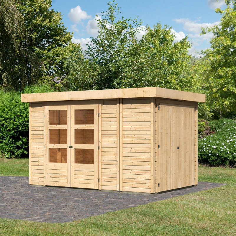 Abri de jardin Retola 3 6,92m² en bois brut 19mm - WoodFeeling