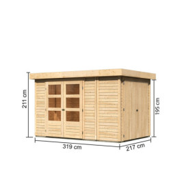 Abri de jardin Retola 3 6,92m² en bois brut 19mm - WoodFeeling