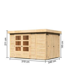 Abri de jardin Retola 4 7,85m² en bois brut 19mm - WoodFeeling