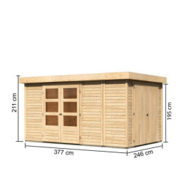 Abri de jardin Retola 6 9,27m² en bois brut 19mm - WoodFeeling