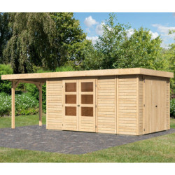Abri Retola 6 9,27m² en bois 19mm et appentis 240cm - WoodFeeling