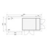 Abri Retola 4 7,85m² en bois 19mm et appentis 280cm - WoodFeeling