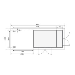 Abri Retola 6 9,27m² en bois 19mm et appentis 280cm - WoodFeeling
