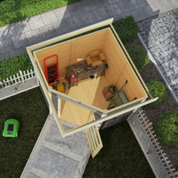 Abri de jardin Schwandorf 3 4,62m² en bois gris 19mm - WoodFeeling