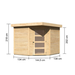 Abri de jardin Schwandorf 5 5,95m² en bois brut 19mm - WoodFeeling