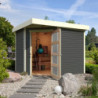 Abri de jardin Schwandorf 5 5,95m² en bois gris 19mm - WoodFeeling