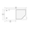 Abri Schwandorf 3 4,62m² bois brut 19mm et appentis 240cm WoodFeeling