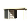 Abri Schwandorf 3 4,62m² bois gris 19mm et appentis 240cm WoodFeeling