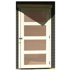 Abri Schwandorf 5 en bois gris 19mm, appentis 240cm, paroi WoodFeeling