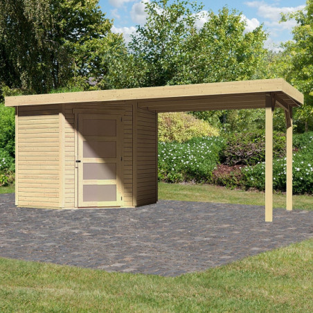 Abri Schwandorf 3 4,62m² bois brut 19mm et appentis 280cm WoodFeeling