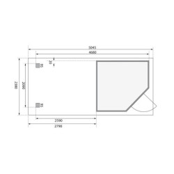 Abri Schwandorf 3 4,62m² bois brut 19mm et appentis 280cm WoodFeeling