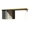 Abri Schwandorf 3 4,62m² bois gris 19mm et appentis 280cm WoodFeeling