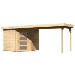 Abri Schwandorf 5 5,95m² bois brut 19mm et appentis 280cm WoodFeeling