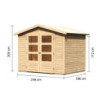 Abri de jardin 4,57m² Amberg 3 en bois brut 19mm - WoodFeeling