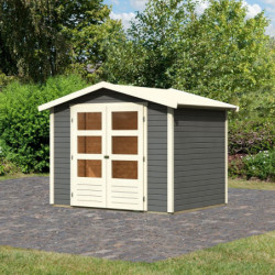 Abri de jardin 4,57m² Amberg 3 en bois gris 19mm - WoodFeeling