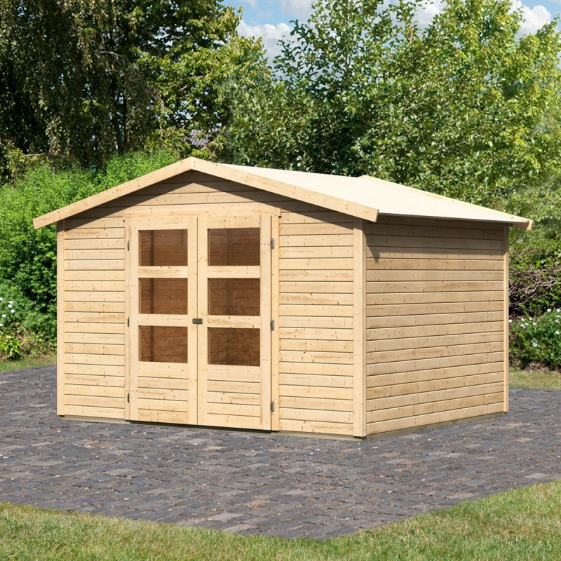 Abri de jardin 6,05m² Amberg 4 en bois brut 19mm - WoodFeeling