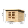 Abri de jardin 4,57m² Stockach 3 en bois brut 19mm - WoodFeeling