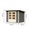 Abri de jardin 4,57m² Stockach 3 en bois gris 19mm - WoodFeeling