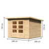 Abri de jardin 6,05m² Stockach 4 en bois brut 19mm - WoodFeeling