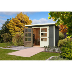 Abri de jardin 6,05m² Stockach 4 en bois gris 19mm - WoodFeeling