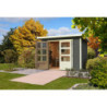 Abri de jardin 6,05m² Stockach 4 en bois gris 19mm - WoodFeeling