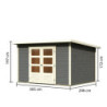 Abri de jardin 7,50m² Stockach 5 en bois gris 19mm - WoodFeeling