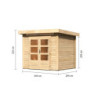 Abri de jardin 4,98m² Kandern 2 en bois brut 28mm - WoodFeeling
