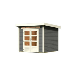 Abri de jardin 5,95m² Kandern 3 en bois gris 28mm - WoodFeeling