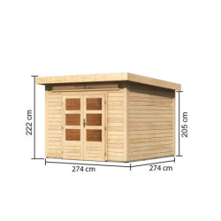 Abri de jardin 7,50m² Kandern 6 en bois brut 28mm - WoodFeeling