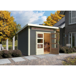 Abri de jardin 7,50m² Kandern 6 en bois gris 28mm - WoodFeeling