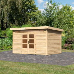 Abri de jardin 8,88m² Kandern 7 en bois brut 28mm - WoodFeeling
