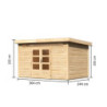 Abri de jardin 8,88m² Kandern 7 en bois brut 28mm - WoodFeeling