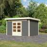 Abri de jardin 8,88m² Kandern 7 en bois gris 28mm - WoodFeeling