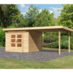Abri 7,50m² Kandern 6 en bois 28mm, appentis 320cm - WoodFeeling